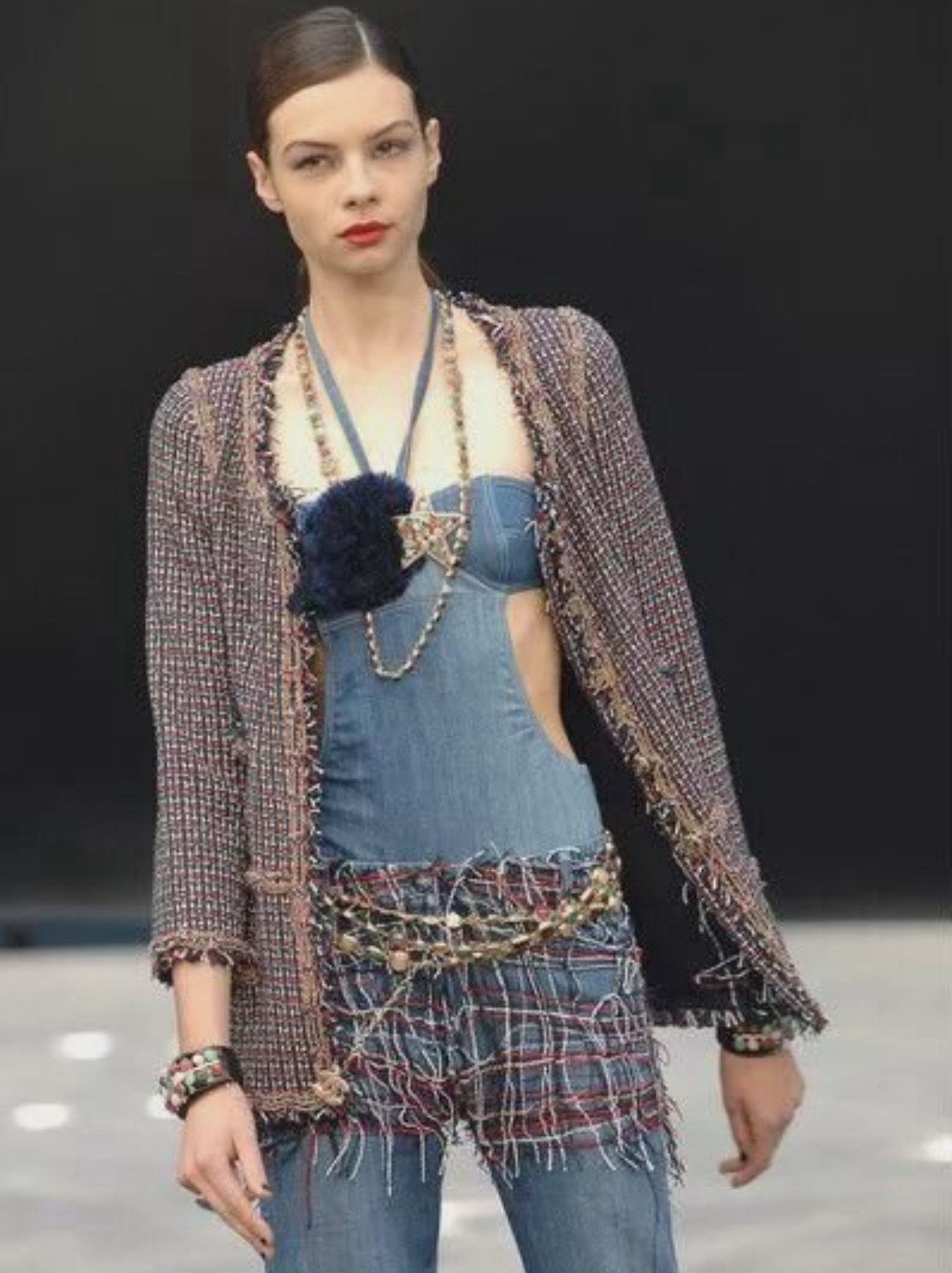 Chanel Chanel & Karl Lagerfeld 2008 Runway Decoration Detail Jeans Size 28" / US 6 / IT 42 - 1 Thumbnail