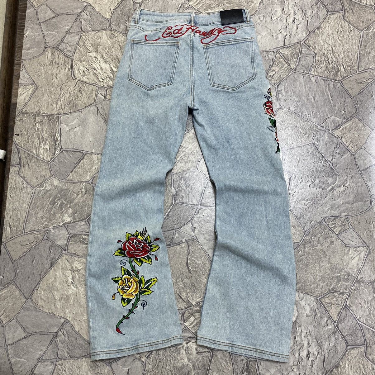 Ed Hardy Vintage Ed Hardy Jeans Y2K Flared Jeans Size 31" - 8 Thumbnail