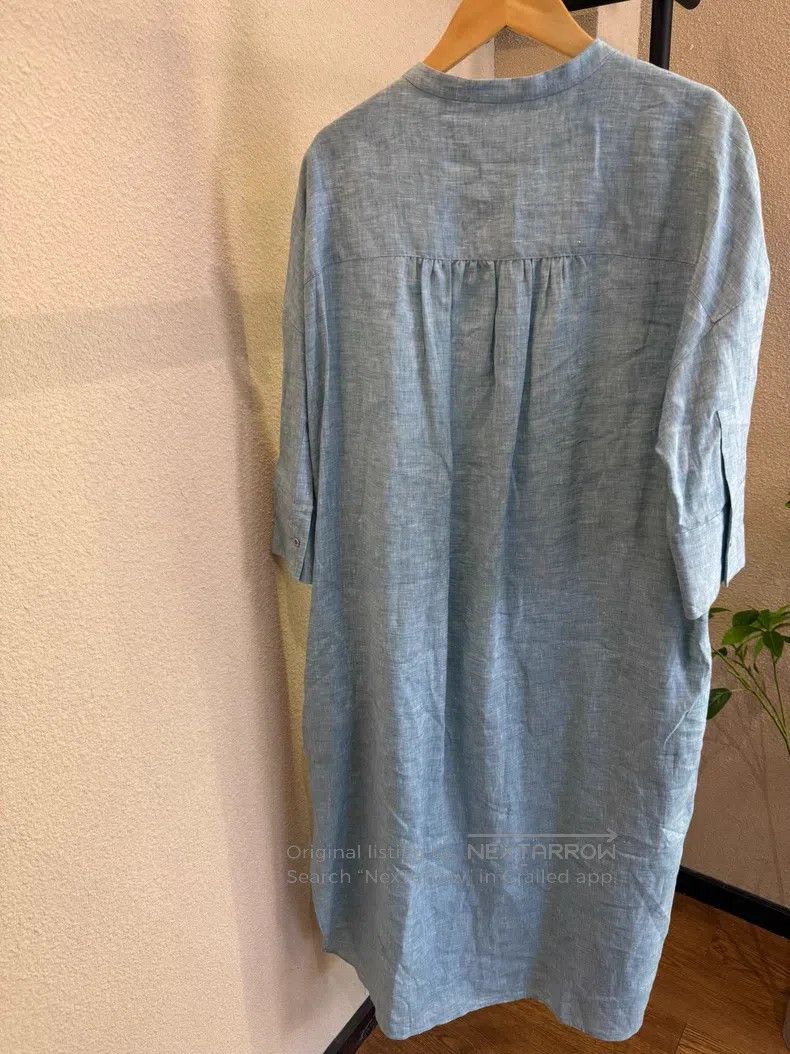 Loro Piana Loro Piana Linen Dress Light Blue Size M / US 6-8 / IT 42-44 - 2 Thumbnail