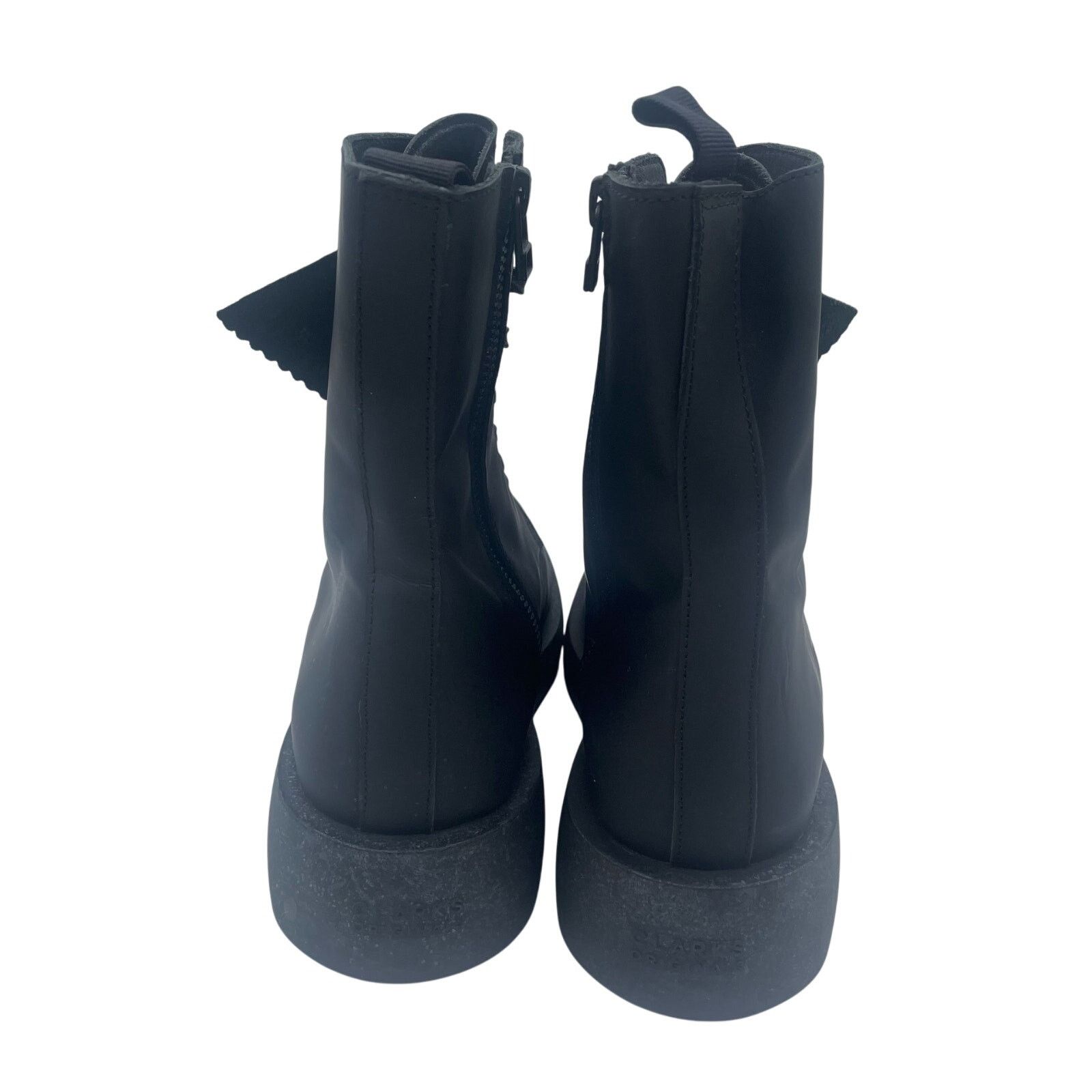 Clarks Clarks Portugal Black Leather Lace Up Tall Boots Womens 7.5 Size US 7.5 / IT 37.5 - 4 Thumbnail