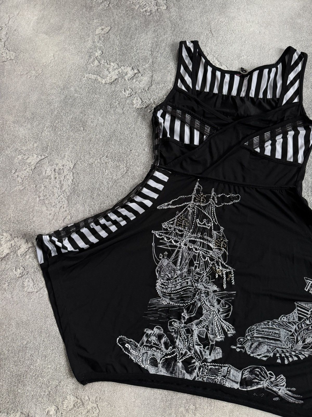Other Save the queen all printed ship 🛳️ dress 👗 sleeveless Size S / US 4 / IT 40 - 6 Thumbnail