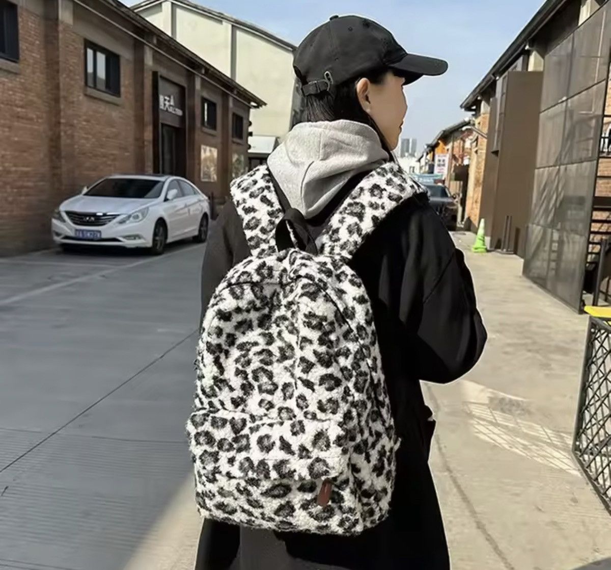 Japanese Brand Plush Leopard Print Backpack Size ONE SIZE - 1 Thumbnail