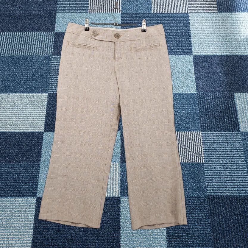 Mossimo Mossimo Pants Womens 10 Beige Crop Low Rise Wide-Leg Modern Fit Glen Plaid NEW Size 32" / US 10 / IT 46 - 1 Thumbnail