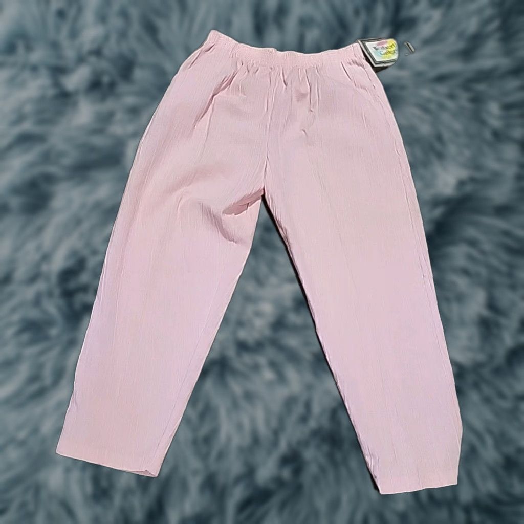 Vintage VINTAGE Wentworth Gallery Pants Pink 50/50 34" Waist Stretchy Waistband 1980s Secretary/Geek Womens Size 24" / US 00 / IT 34 - 1 Thumbnail