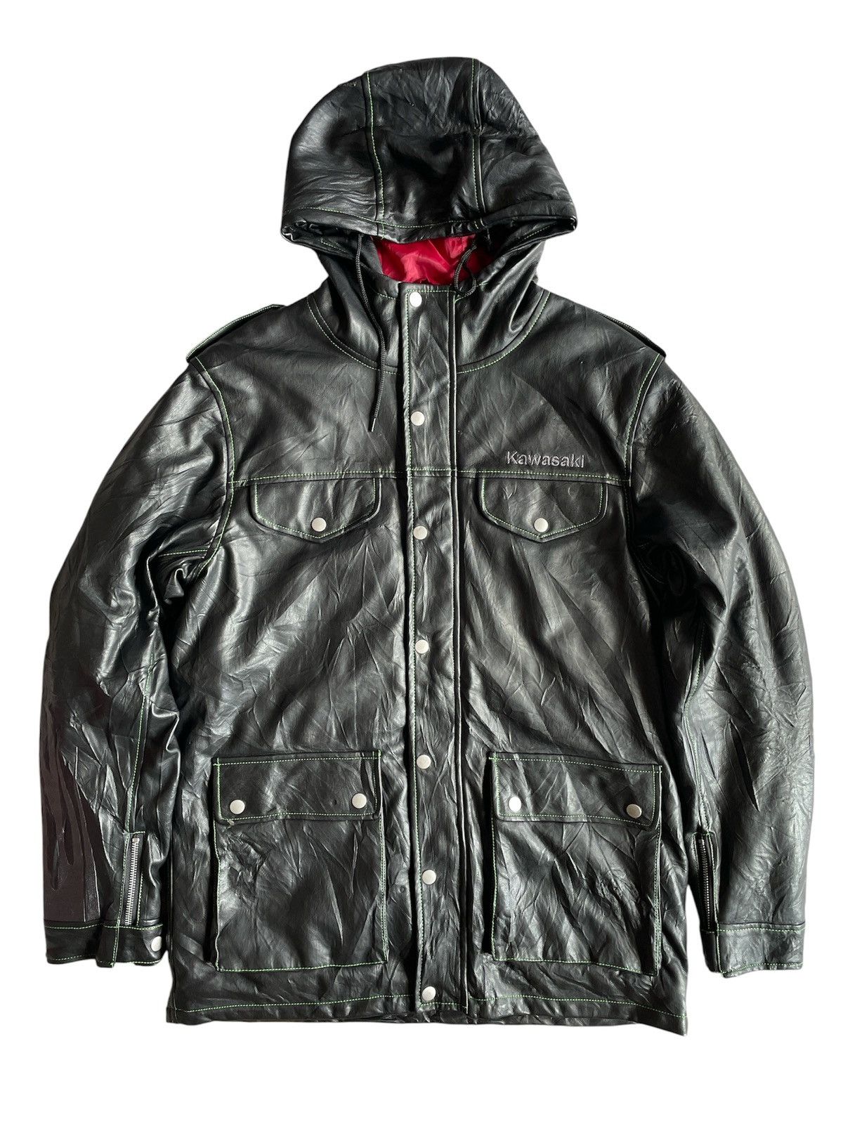 Sports Specialties Vintage Kawasaki Polyurethane Hoodie Jacket Size US L / EU 52-54 / 3 - 1 Thumbnail
