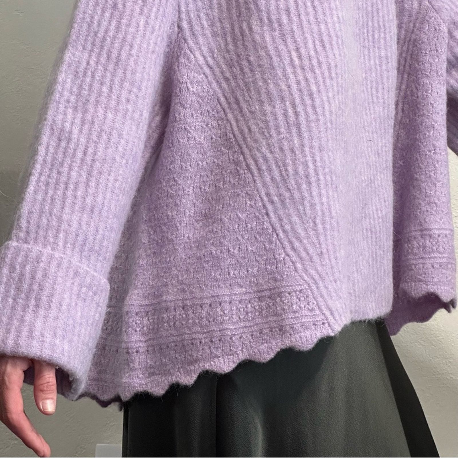 3.1 Phillip Lim Lofty Lilac Alpaca Wool Oversized Sweater Size XS / US 0-2 / IT 36-38 - 3 Thumbnail
