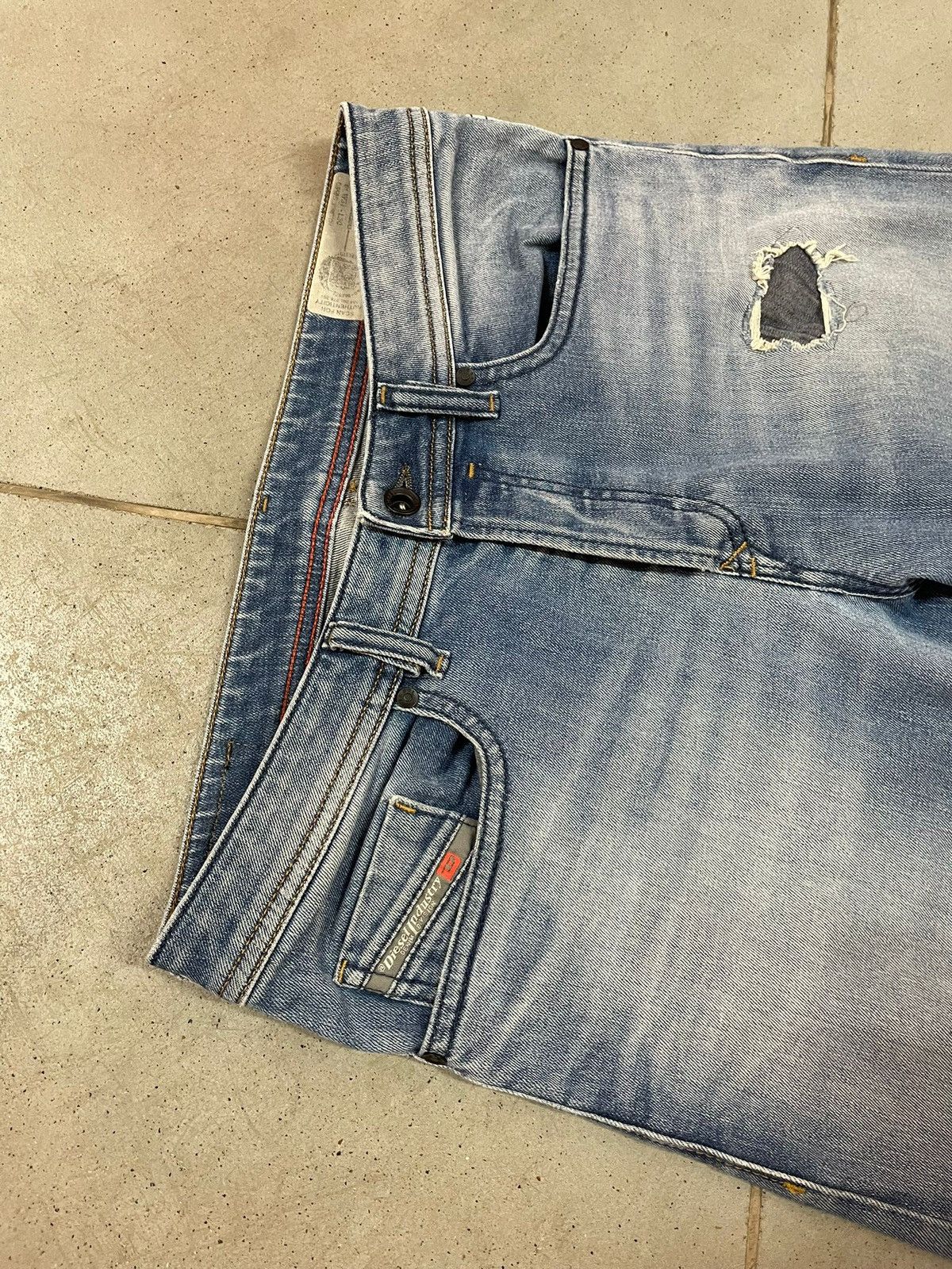 Diesel Vintage Diesel Distressed Patchwork Buster Jeans Size US 31 - 3 Thumbnail