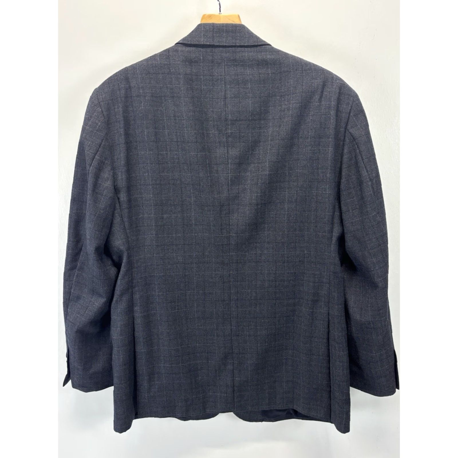 Jos. A. Bank Jos A Bank Blazer Mens 43R Navy Check Wool Travelers Collection Sport Coat Size 46R - 3 Thumbnail