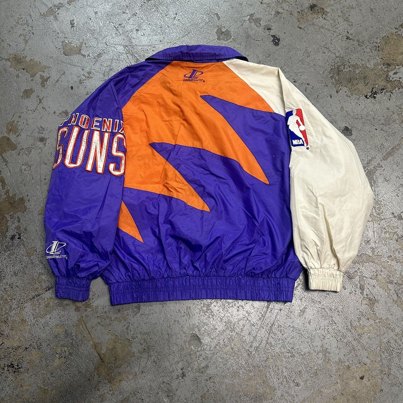 Logo Athletic × NBA × Vintage Vintage 90s Logo Athletic Phoenix Suns Sharktooth Jacket Size US L / EU 52-54 / 3 - 3 Thumbnail