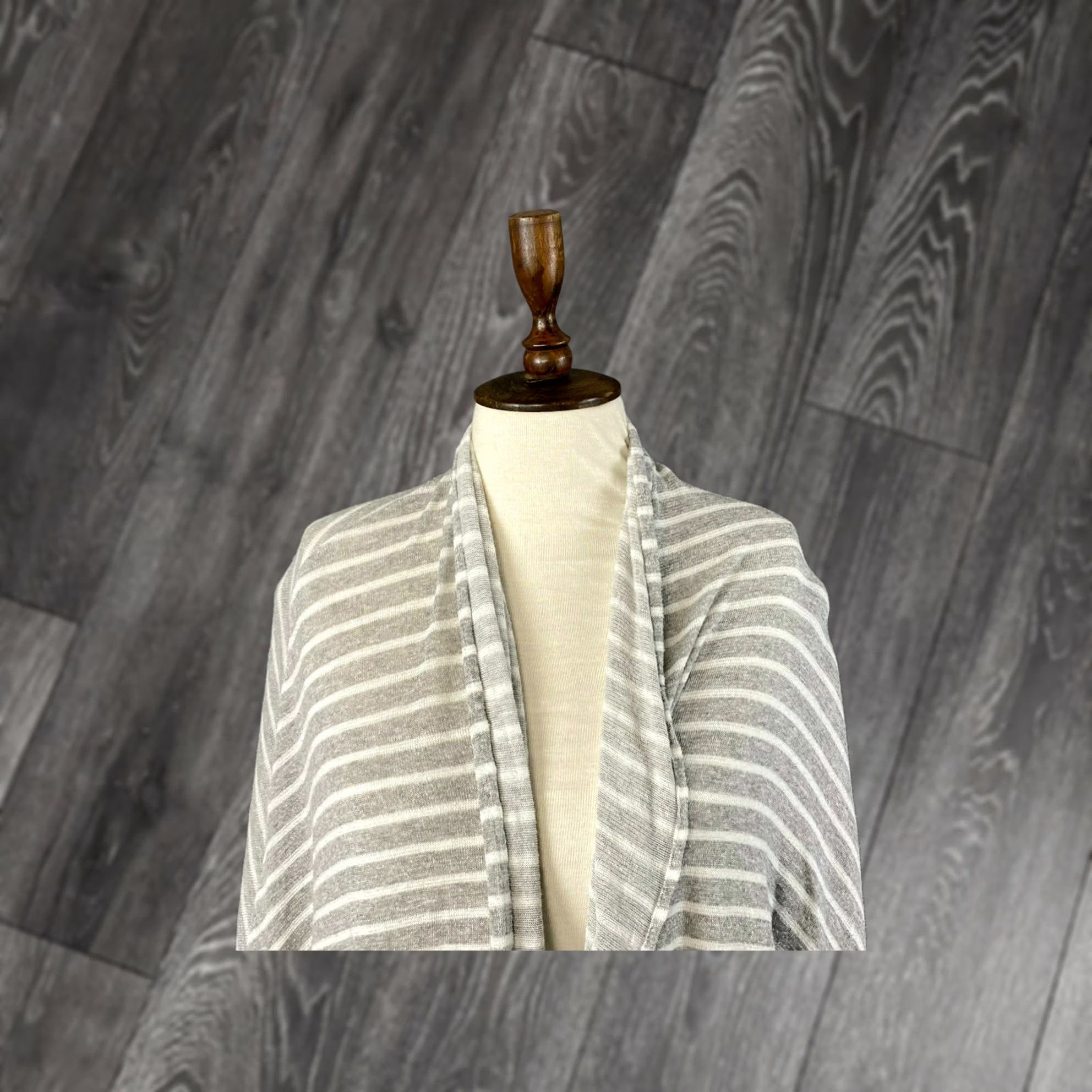 Elisa Cavaletti Sono Italiano Cardigan XS Womens Gray Open Front Cotton Blend Knit Sweater