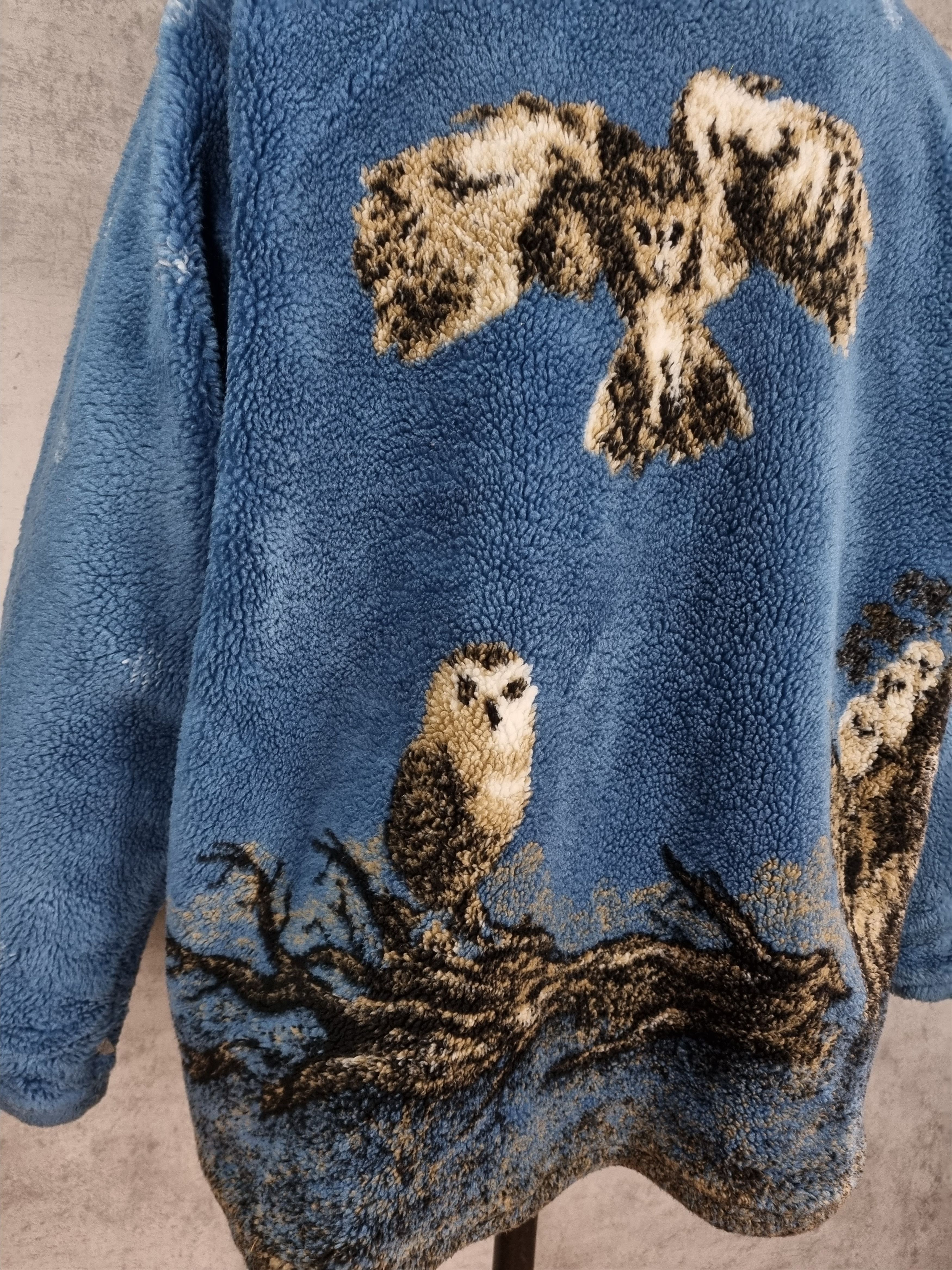 Vintage Owl Family Print Vintage Fleece Size US XL / EU 56 / 4 - 10 Thumbnail