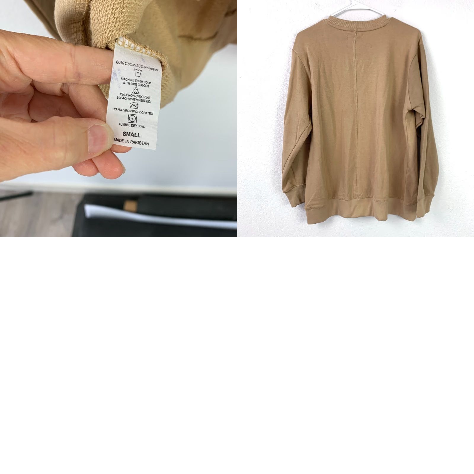 Vintage Post Surf Sweatshirt Oversized Crew Neck Pullover Women Beige S NWT READ FLAW - Small | All Seasons | Bohemian Beach Travel Comfort Linen Blend Shirt? Size S / US 4 / IT 40 - 8 Thumbnail
