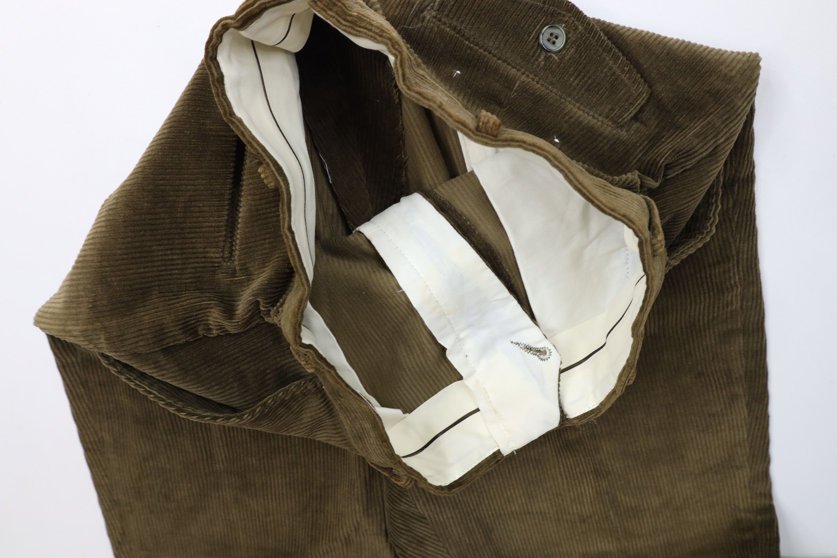 Vintage Vintage 70s Streetwear Wide Leg Corduroy Chino Pants Green Size US 32 / EU 48 - 7 Thumbnail