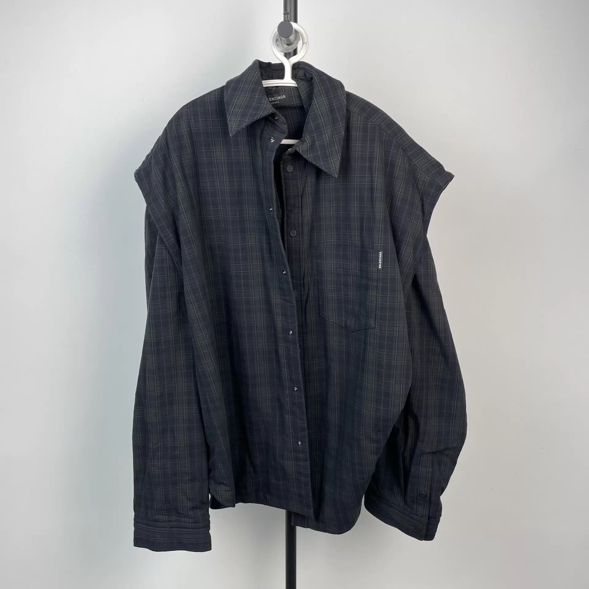 Balenciaga Plaid Long Sleeve Button-Up Shirt Size US S / EU 44-46 / 1 - 1 Thumbnail