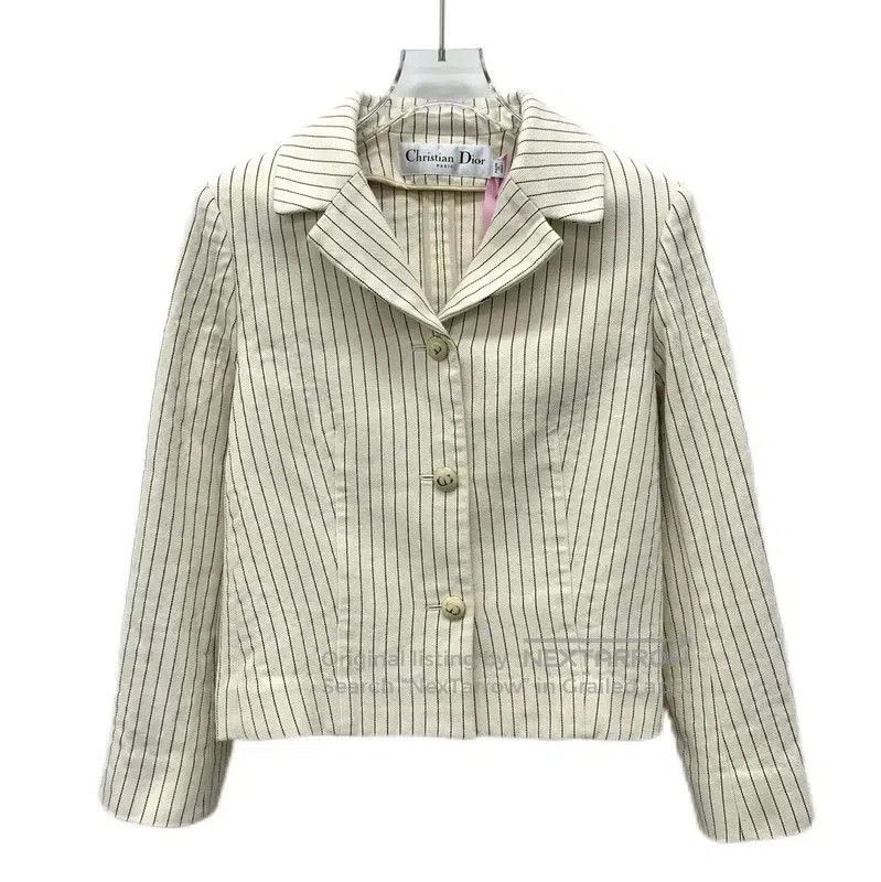 Dior Dior Beige Cotton Striped Women's Jacket . Size XXS / US 00 / IT 34 - 1 Thumbnail