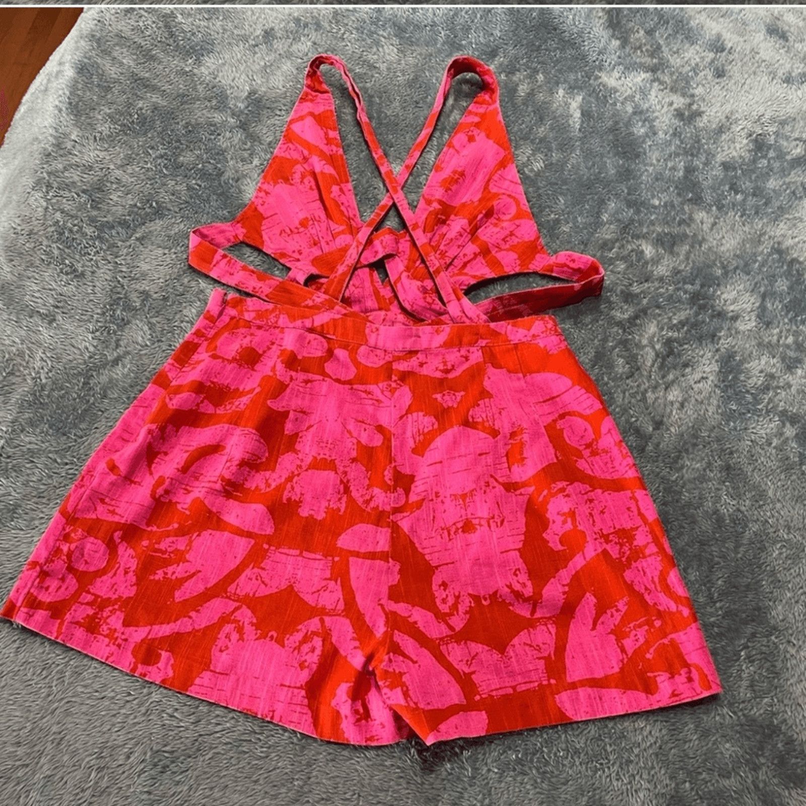 Free People Free People Pink and Red Jumpsuit Size 34" / US 12 / IT 48 - 4 Thumbnail