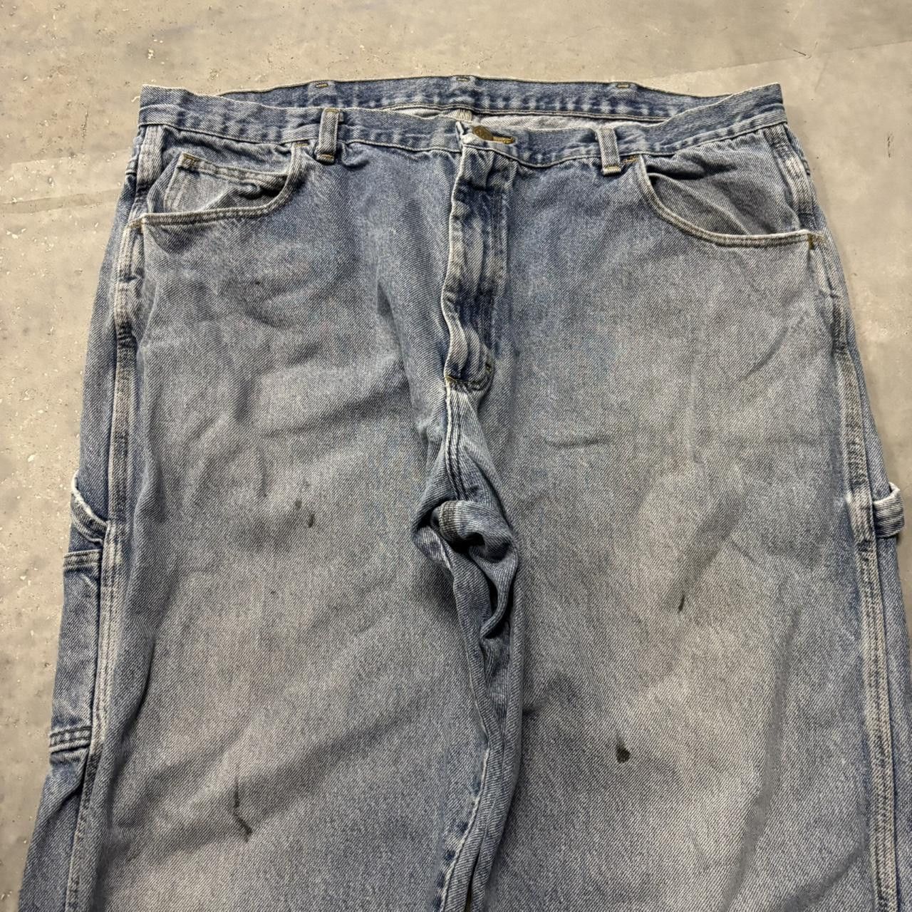 Japanese Brand × Vintage Crazy Vintage Y2K/2000s Baggy Faded Light Wash Skater Style Carpenter Denim Jeans! Size US 40 / EU 56 - 5 Thumbnail