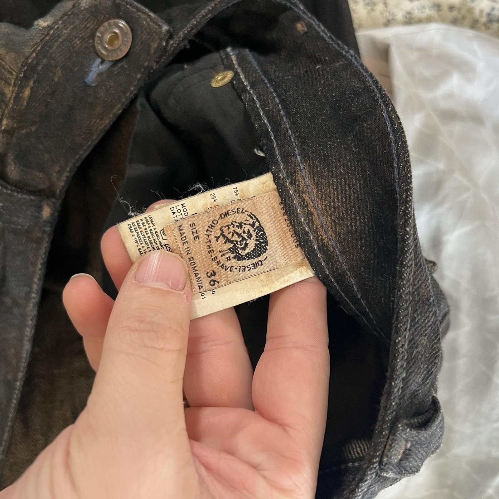 Diesel Vintage dirty Diesel jeans faded Y2K pants Sz 36 Size US 36 / EU 52 - 6 Thumbnail