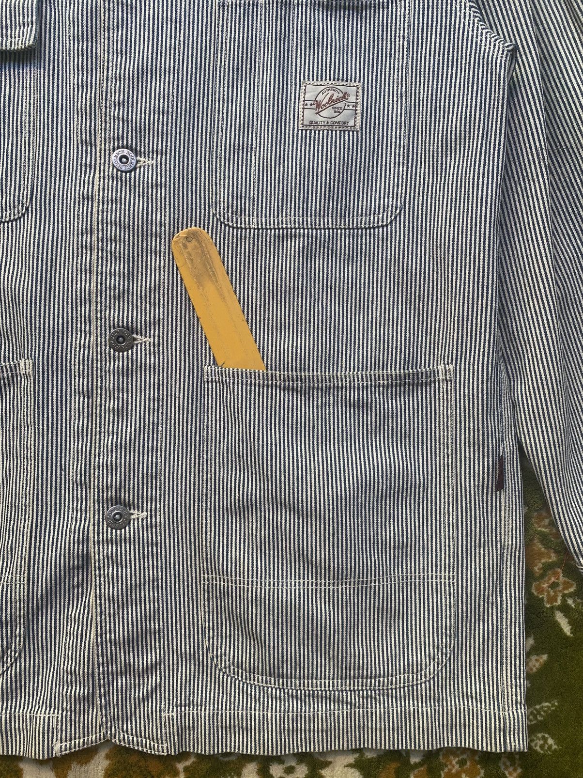 Woolrich Woolen Mills Vintage 90s Woolrich Chore Jacket Hickory Stripe Pattern Size US L / EU 52-54 / 3 - 7 Thumbnail