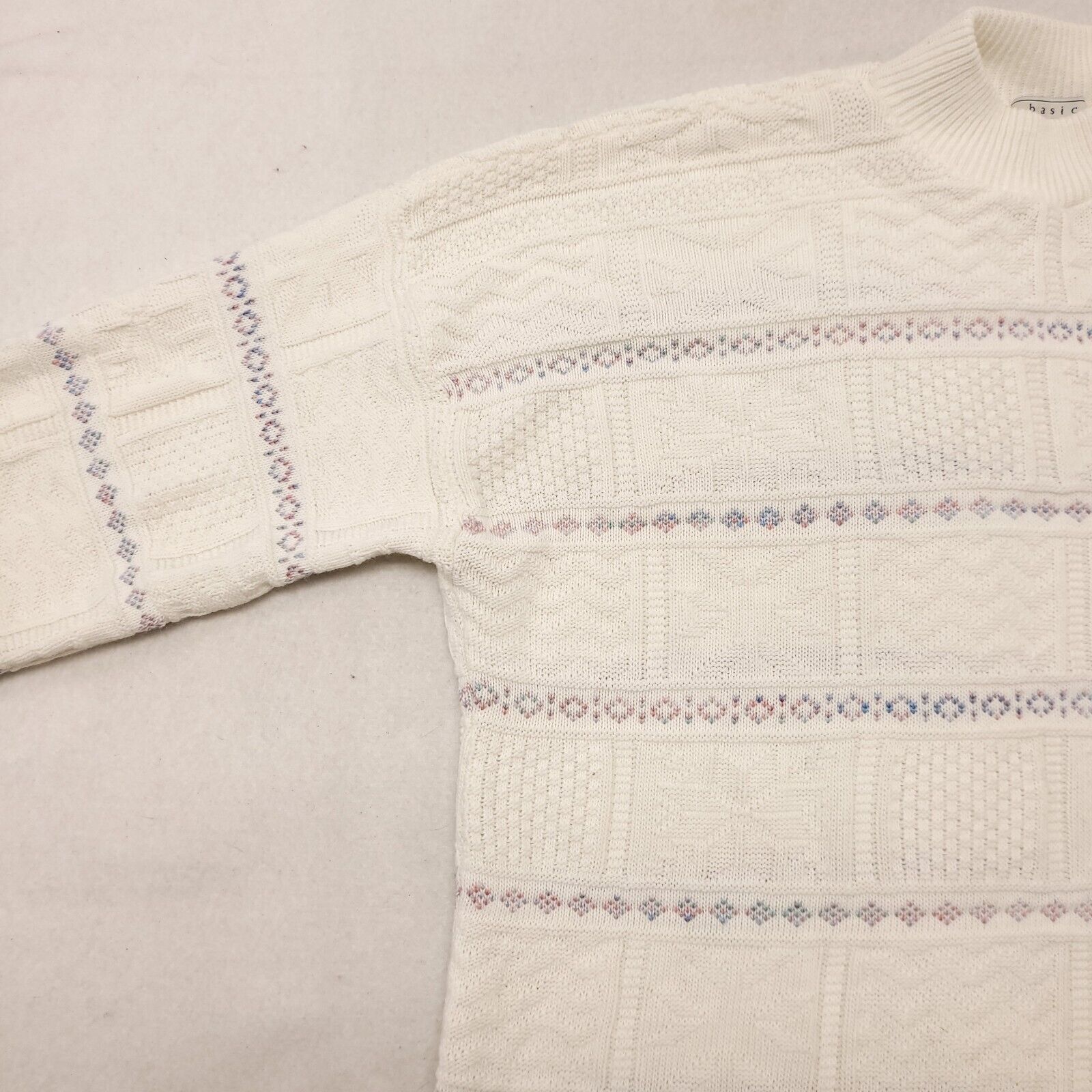 Basic Editions Basic Editions Cotton Sweater Womens Size Large L White Size L / US 10 / IT 46 - 4 Thumbnail