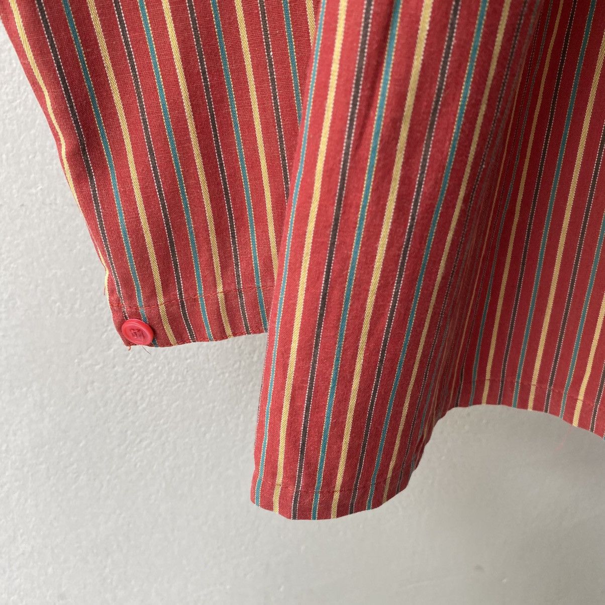 Kenzo Kenzo Vivid Red Stripe Mandarin Blouse Size M / US 6-8 / IT 42-44 - 4 Thumbnail