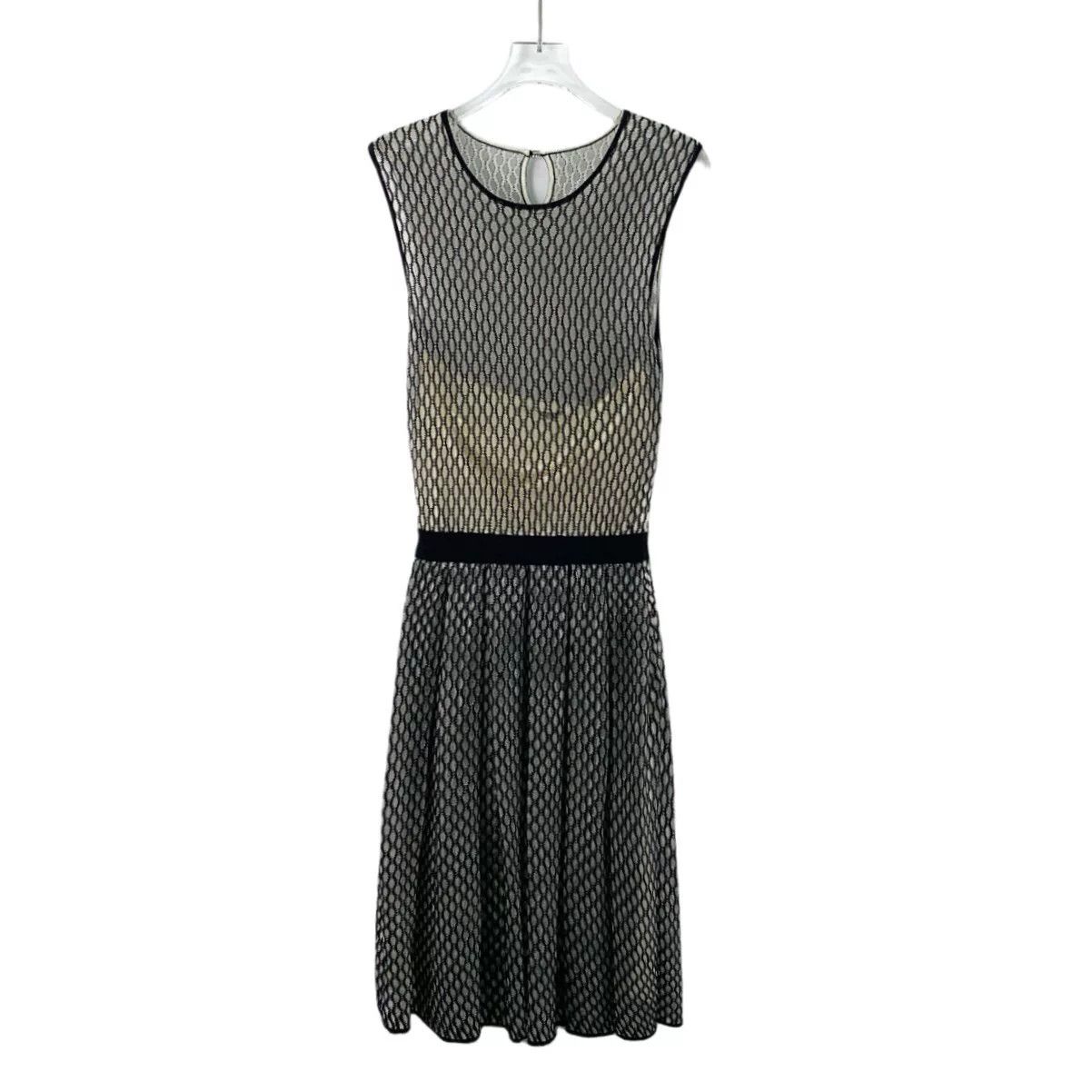Dior Color Block Lace Dress Sleeveless 38