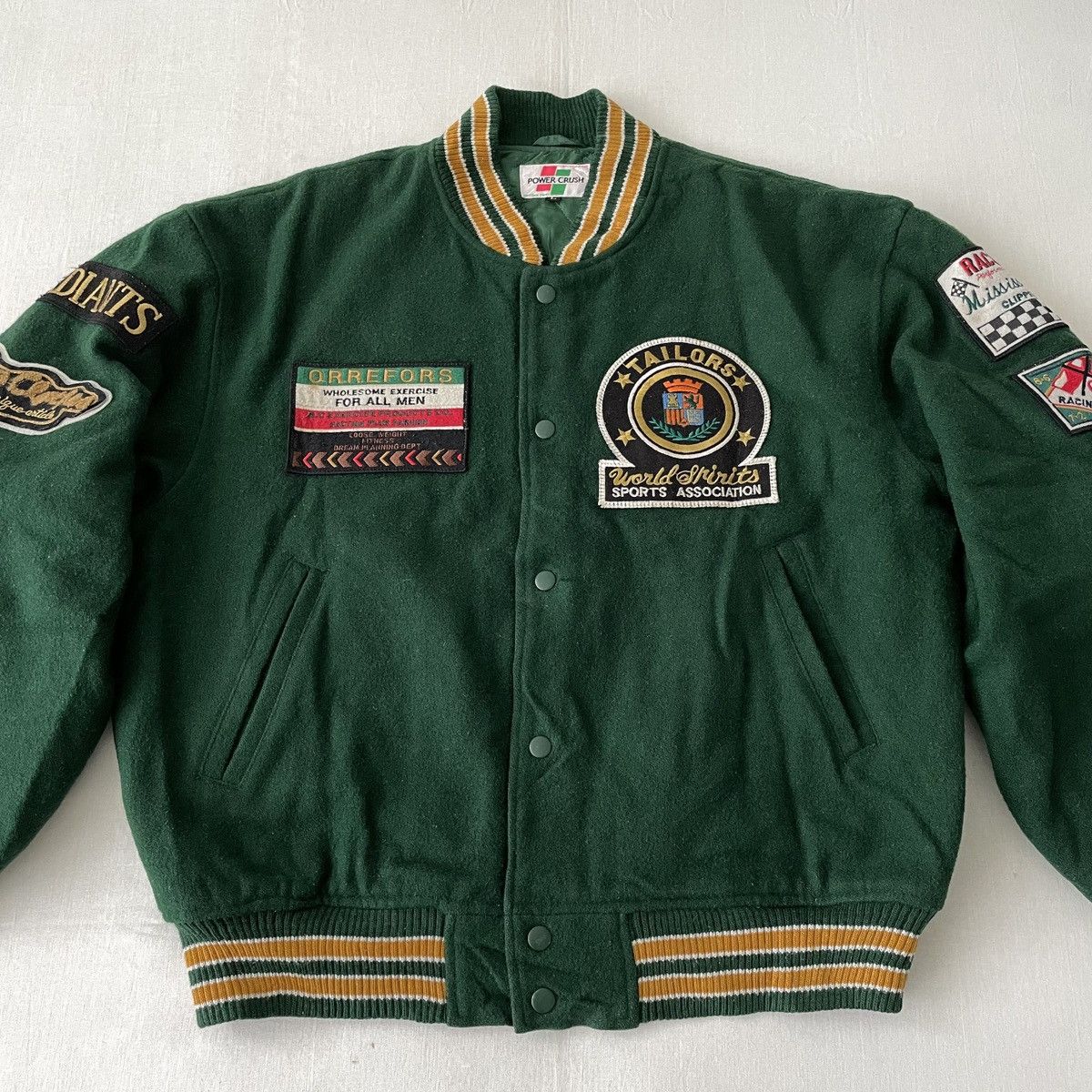 Toyo Enterprises Power Crush Japan Racing Motorsports Wool Varsity Jacket Size US L / EU 52-54 / 3 - 4 Thumbnail