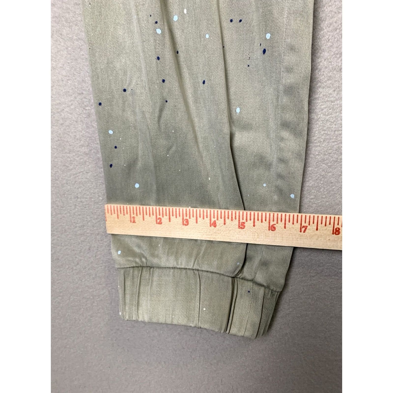 CLOT Cloth & Stone Jogger Pants Womens L Green Paint Splatter Drawstring Casual NWT Size 36" / US 14 / IT 50 - 6 Thumbnail