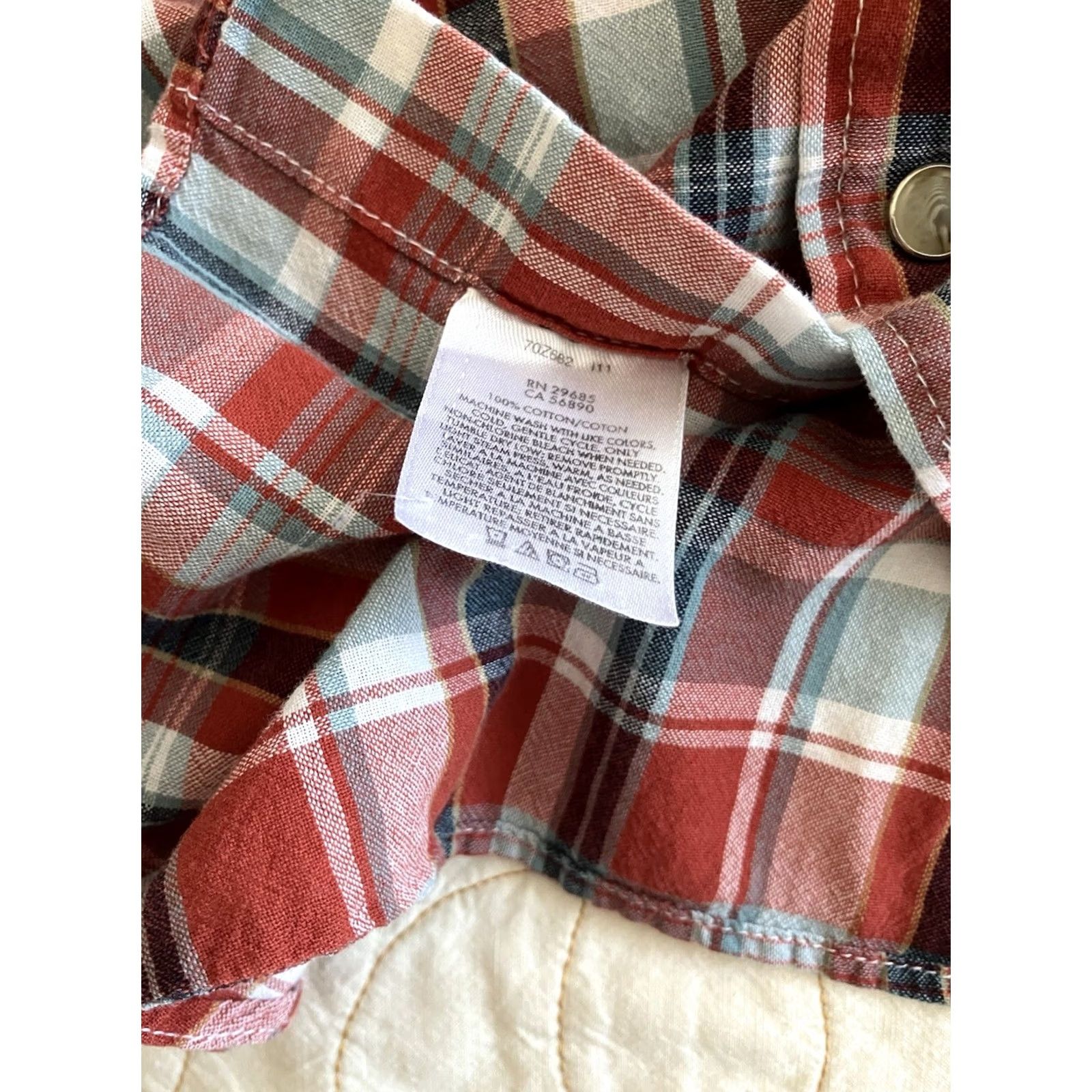 Pendleton VINTAGE Pendleton Shirt Mens M Red Frontier Plaid Pearl Snap Long Sleeve Button-Up Classic Fit Size US M / EU 48-50 / 2 - 7 Thumbnail