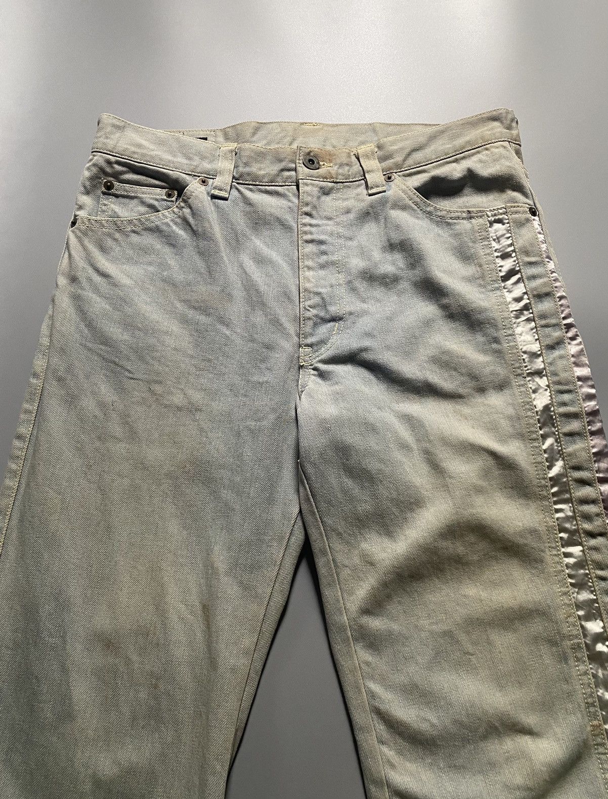 Japanese Brand Guelle Mustard - Side Striped Denim Pants Size US 32 / EU 48 - 4 Thumbnail