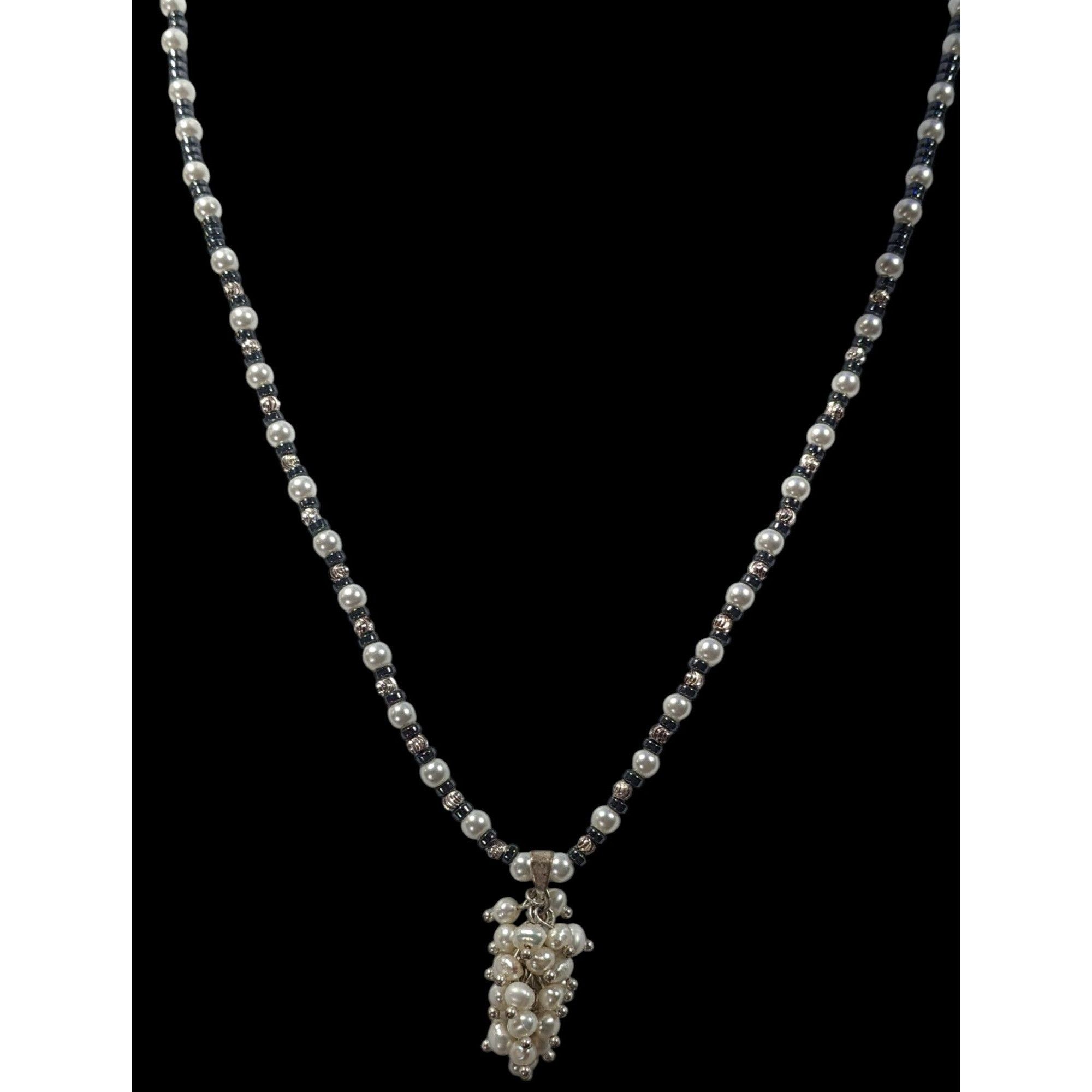 Other Handmade Whimsical Pearl And Glass Beaded Cluster Pendant Ne Size ONE SIZE - 2 Thumbnail