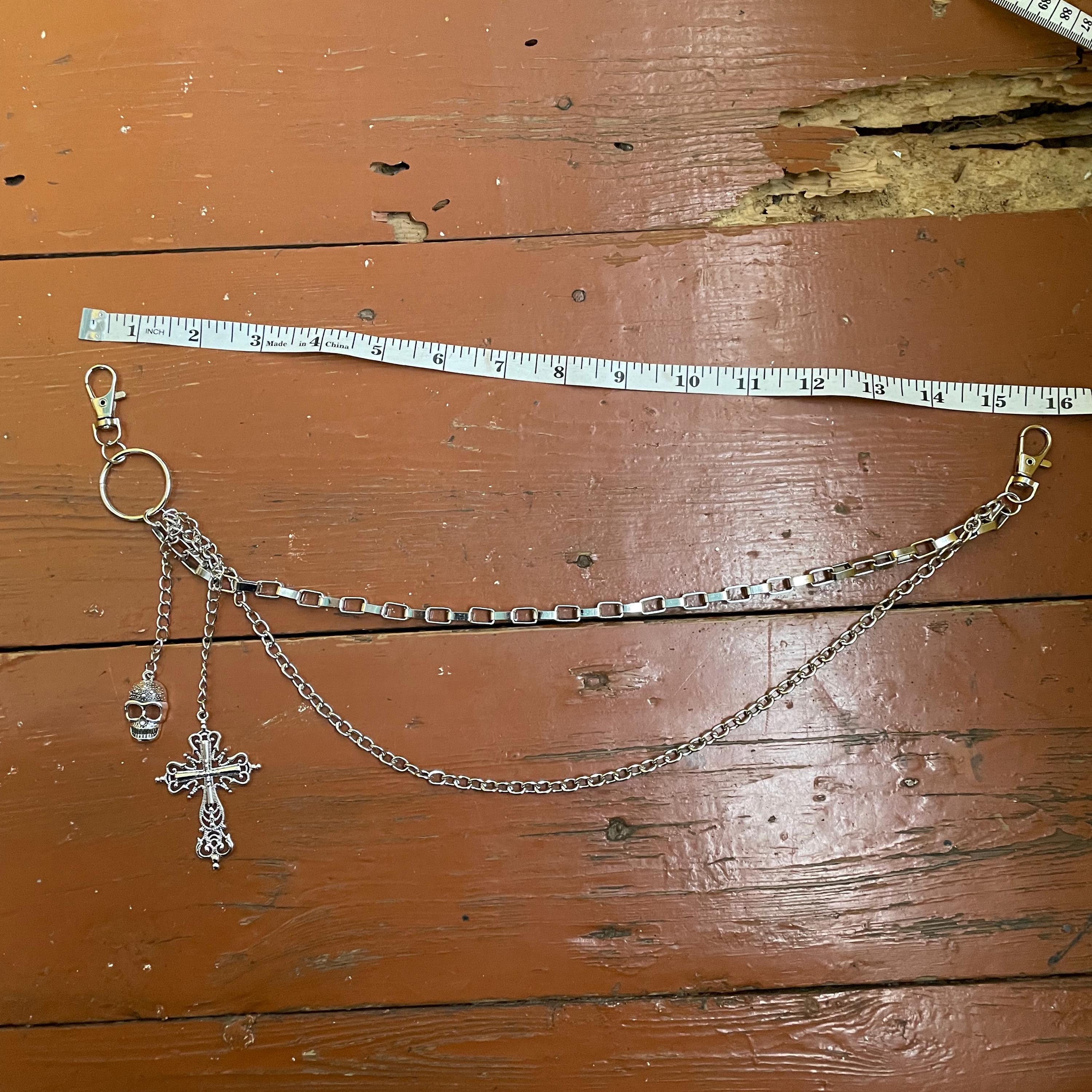 Other Cross Pants Chain streetwear for Men Women y2k ,Jeans Chain Size ONE SIZE - 3 Thumbnail