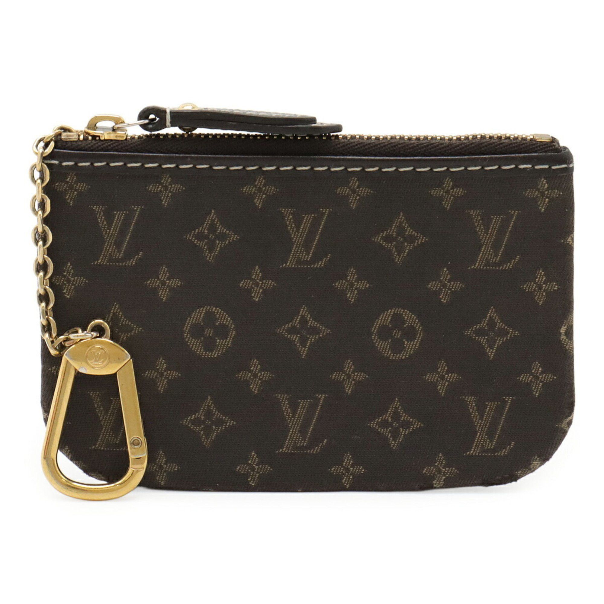 Louis Vuitton LOUIS VUITTON Monogram Idylle Pochette Clé Coin Case, Brown Fuzan Leather with Key Hook, M62994 Size ONE SIZE - 1 Thumbnail