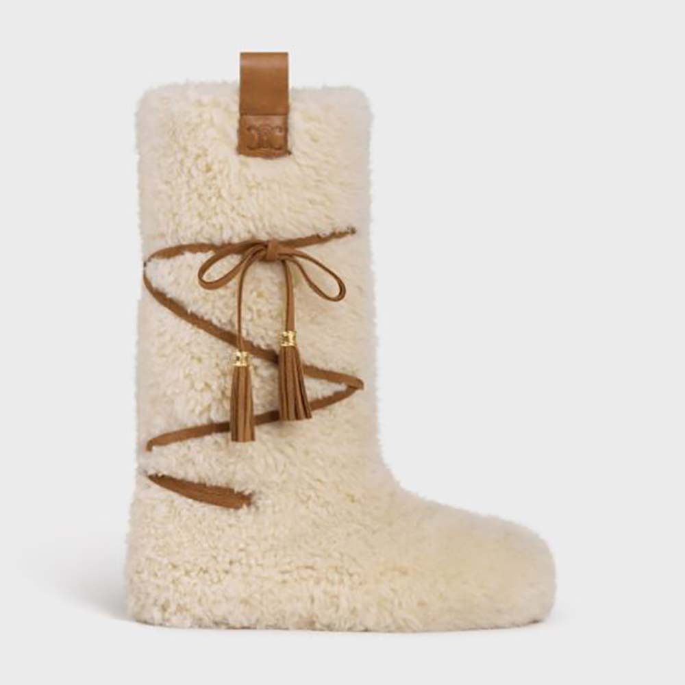 image of Celine O1W1Db10124 Boot In Beige, Women's (Size 7)