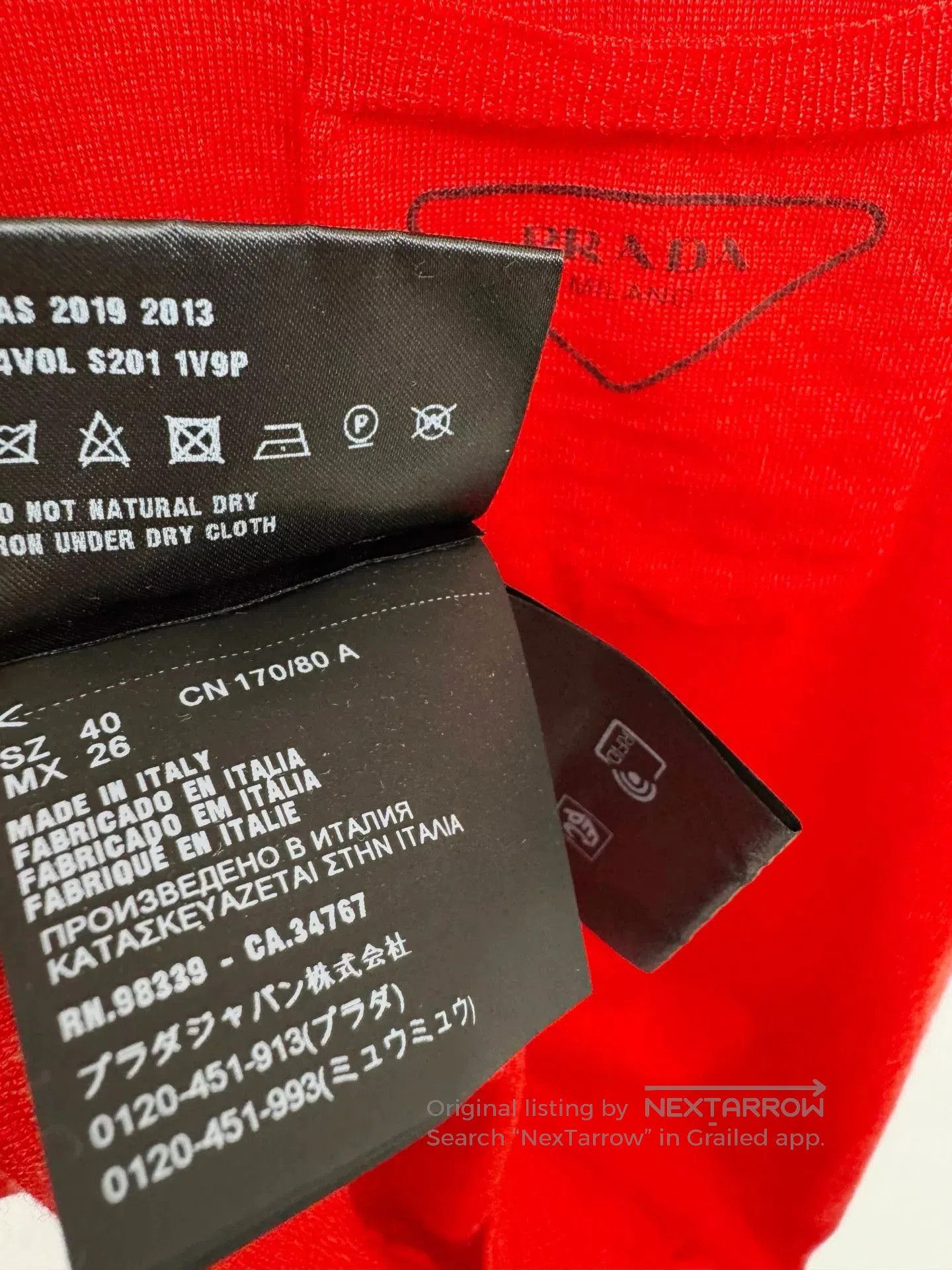 Prada Prada Red Triangle Logo Knit Short Sleeve. Size US M / EU 48-50 / 2 - 6 Thumbnail
