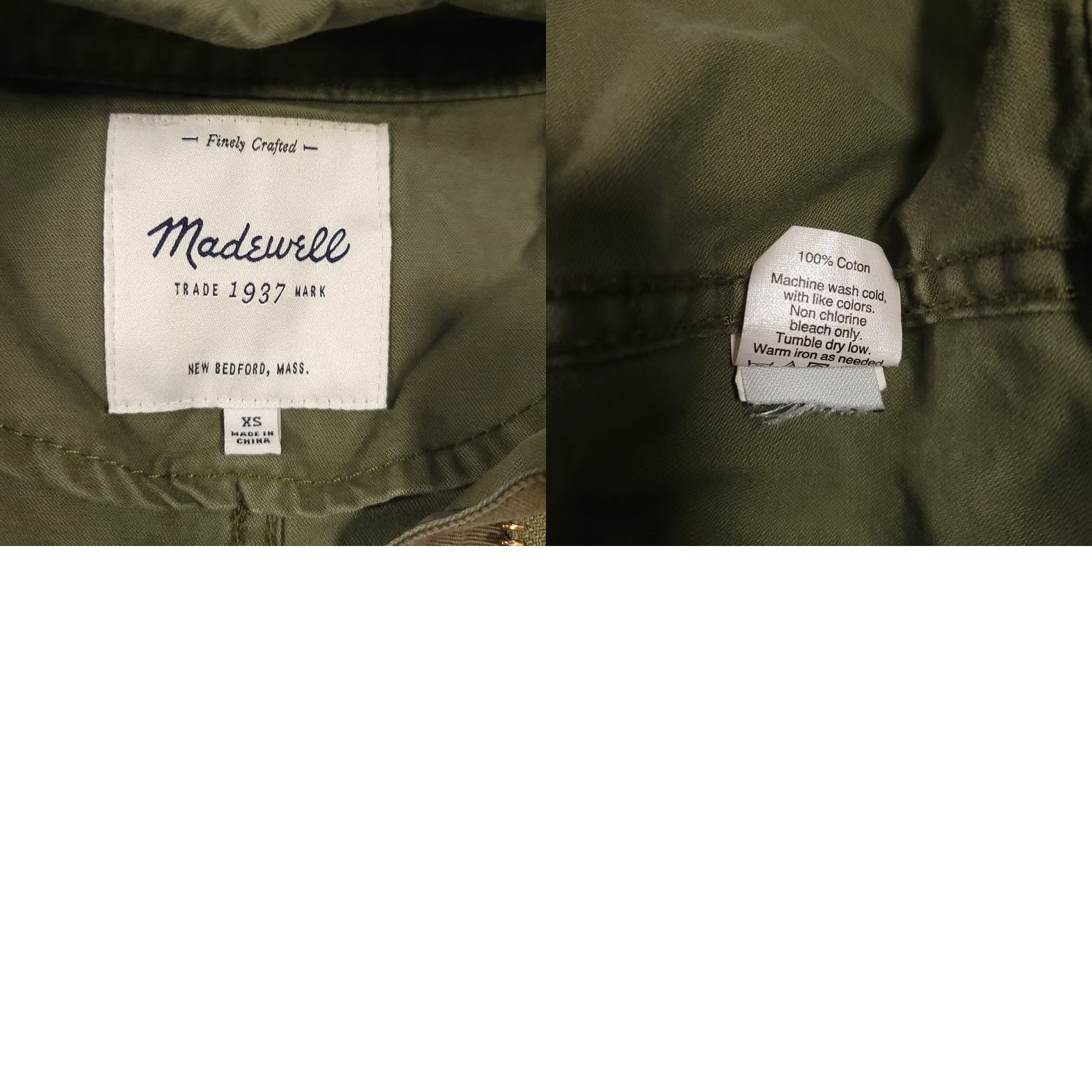 Madewell VINTAGE is not applicable. Original title contains "Madewell Passage Jacket Women’s XS Green Utility Full Zip Pockets Mock Neck" Size XS / US 0-2 / IT 36-38 - 9 Thumbnail