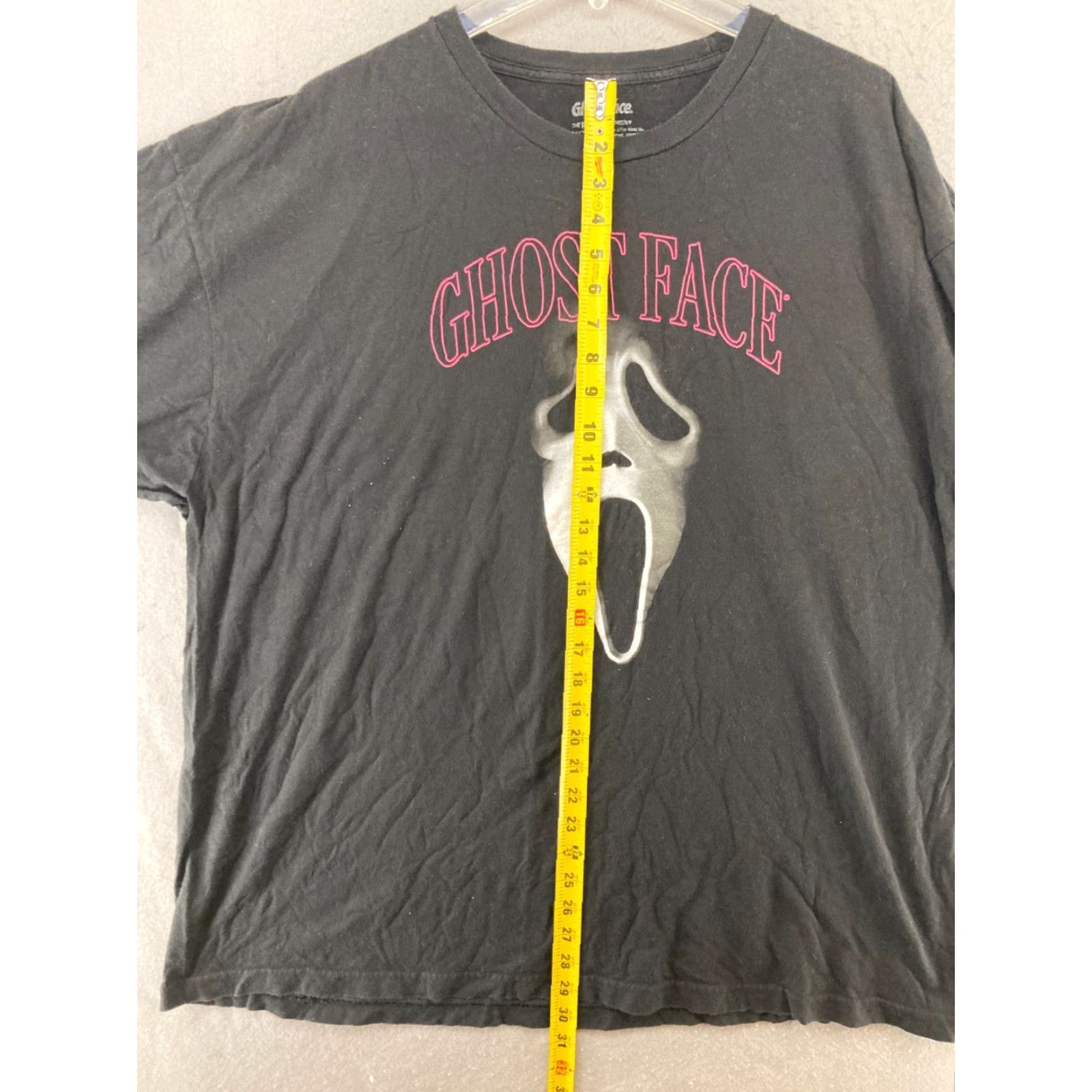 Vintage Ghost Face Mens TShirt 3XL Black Halloween Horror Shirt Men 3XL Black Ghost Face Horror T-Shirt Size US XXL / EU 58 / 5 - 3 Thumbnail