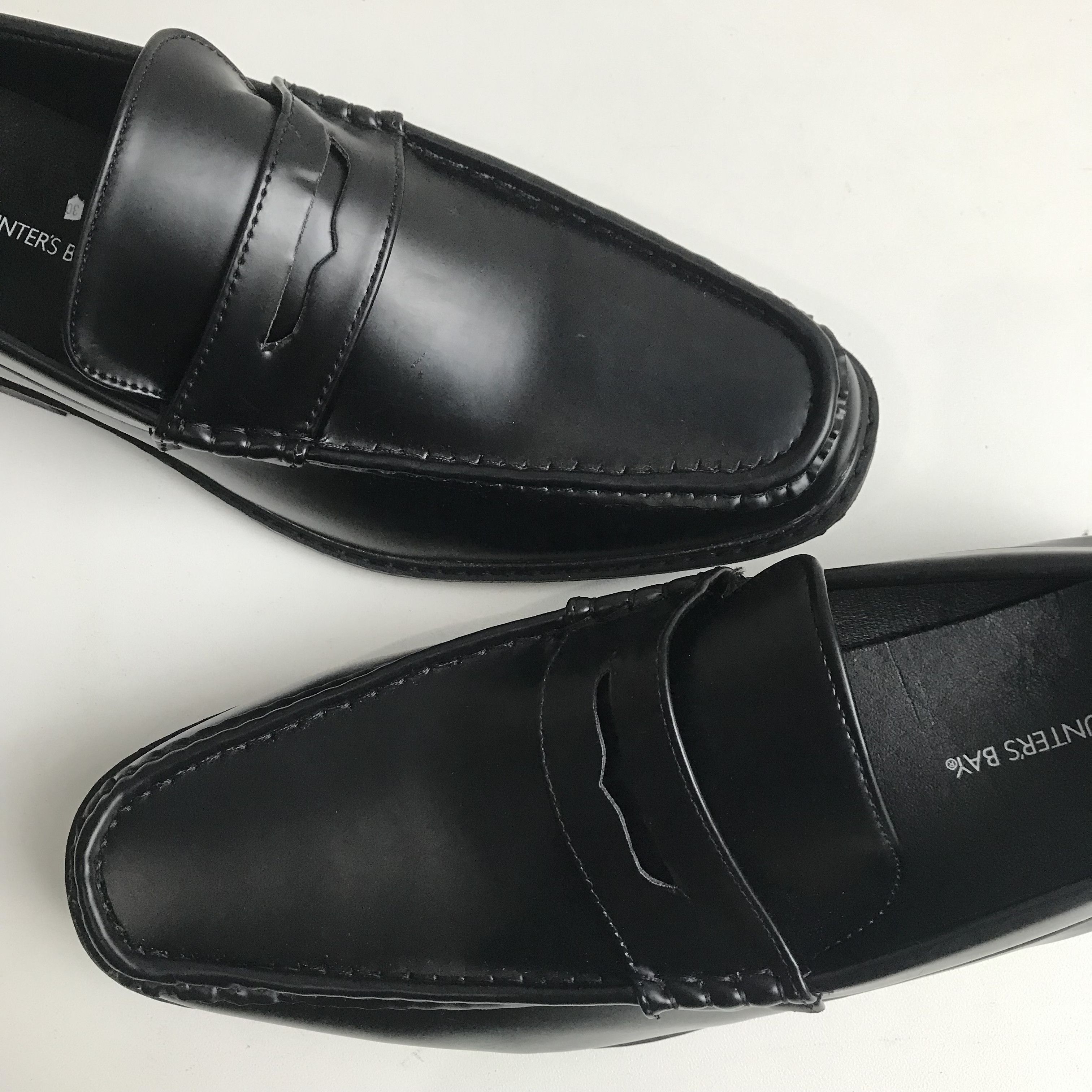 Designer Penny Loafers Hunters Bay Solid Black Smooth leather Size US 10 / EU 43 - 6 Thumbnail