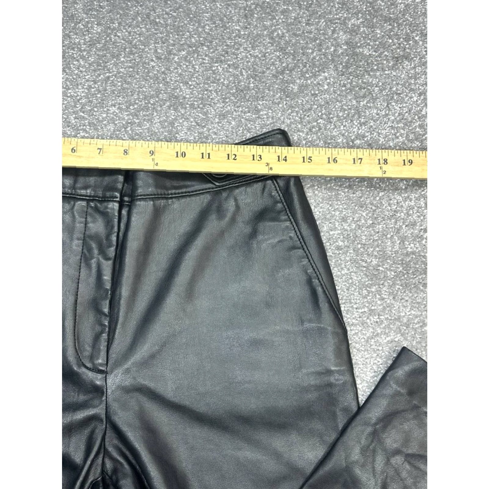 Ann Taylor Ann Taylor Chino Pants Womens 4 Black Faux Leather Casual High Rise Straight Leg Size 27" / US 4 / IT 40 - 6 Thumbnail