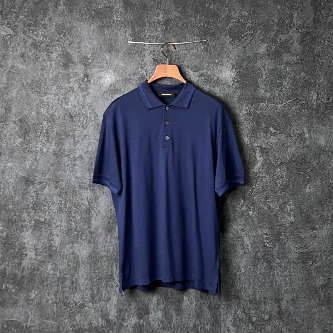 Ermenegildo Zegna Ermenegildo Zegna Blue Polo xl Men Size US XL / EU 56 / 4 - 1 Thumbnail