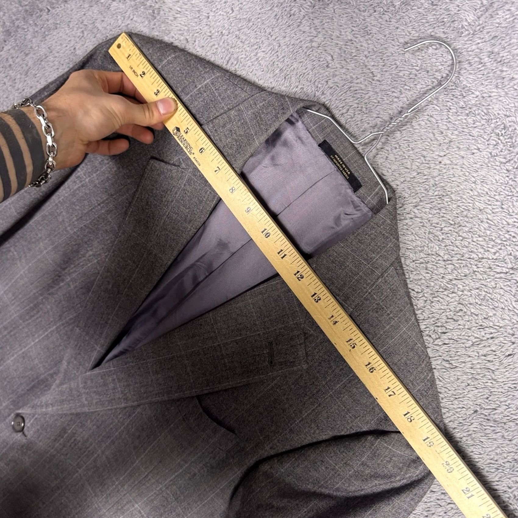 Hart Schaffner Marx Hart Schaffner Marx Suit Men 42R 34x28 Raised Napped Wool Gray 2 Piece Formal Business Classic Designer Size 42R - 7 Thumbnail