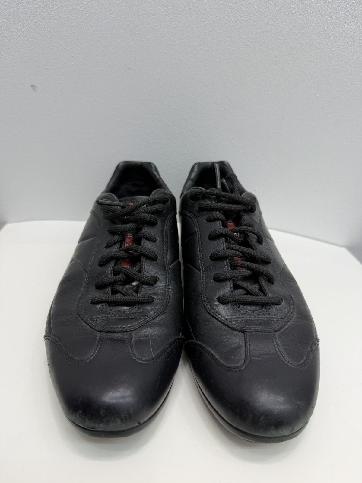 Prada Vintage Prada Red Label Black Leather Sneakers Size US 8 / IT 38 - 3 Thumbnail