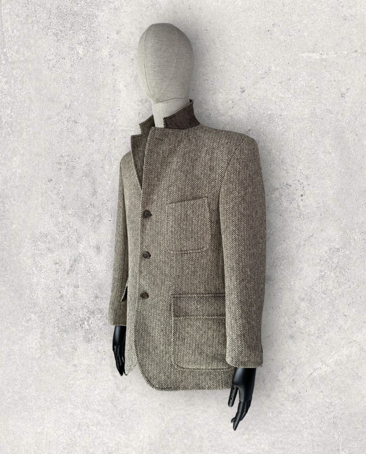 Ralph Lauren POLO RALPH LAUREN Herringbone Wool Tweed Jacket Blazer Coat Size 44R - 2 Thumbnail
