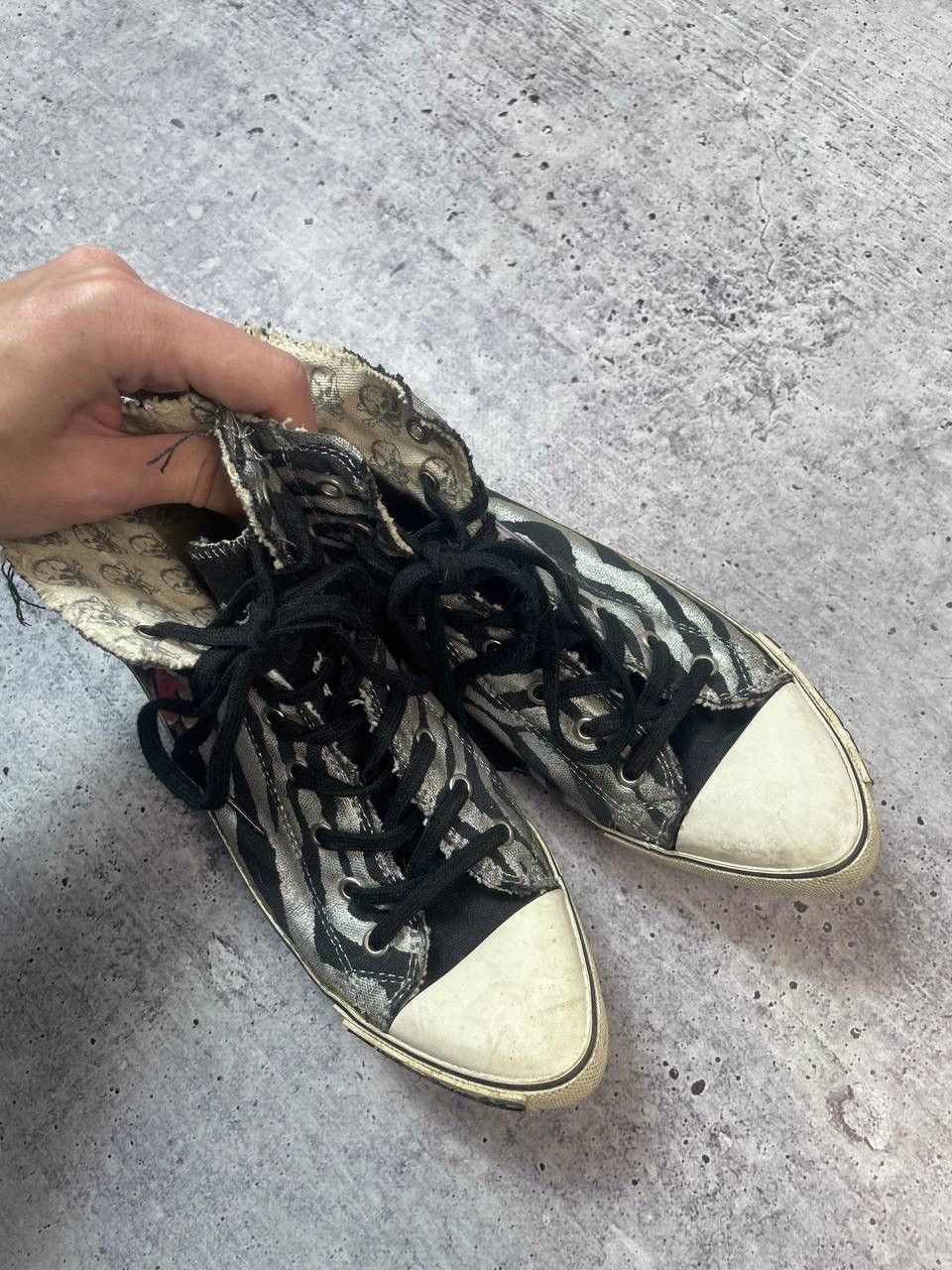 Ed Hardy Vintage Ed Hardy Christian Audigier Skull Printed Shoes Y2K Size US 8 / IT 38 - 2 Thumbnail