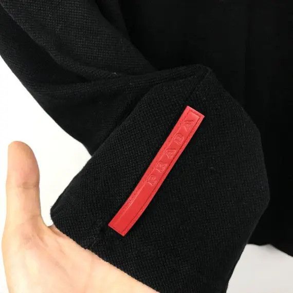 Prada Vtg 90' PRADA LINEA ROSSA Minimalist Design Polo Tee Shirt Size US L / EU 52-54 / 3 - 2 Thumbnail