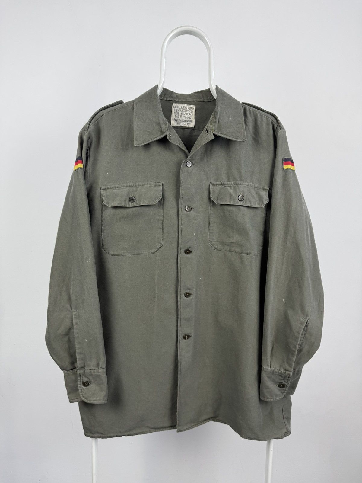 Vintage Vintage Bundeswehr German Army Long Sleeve Shirt Size US L / EU 52-54 / 3 - 1 Thumbnail