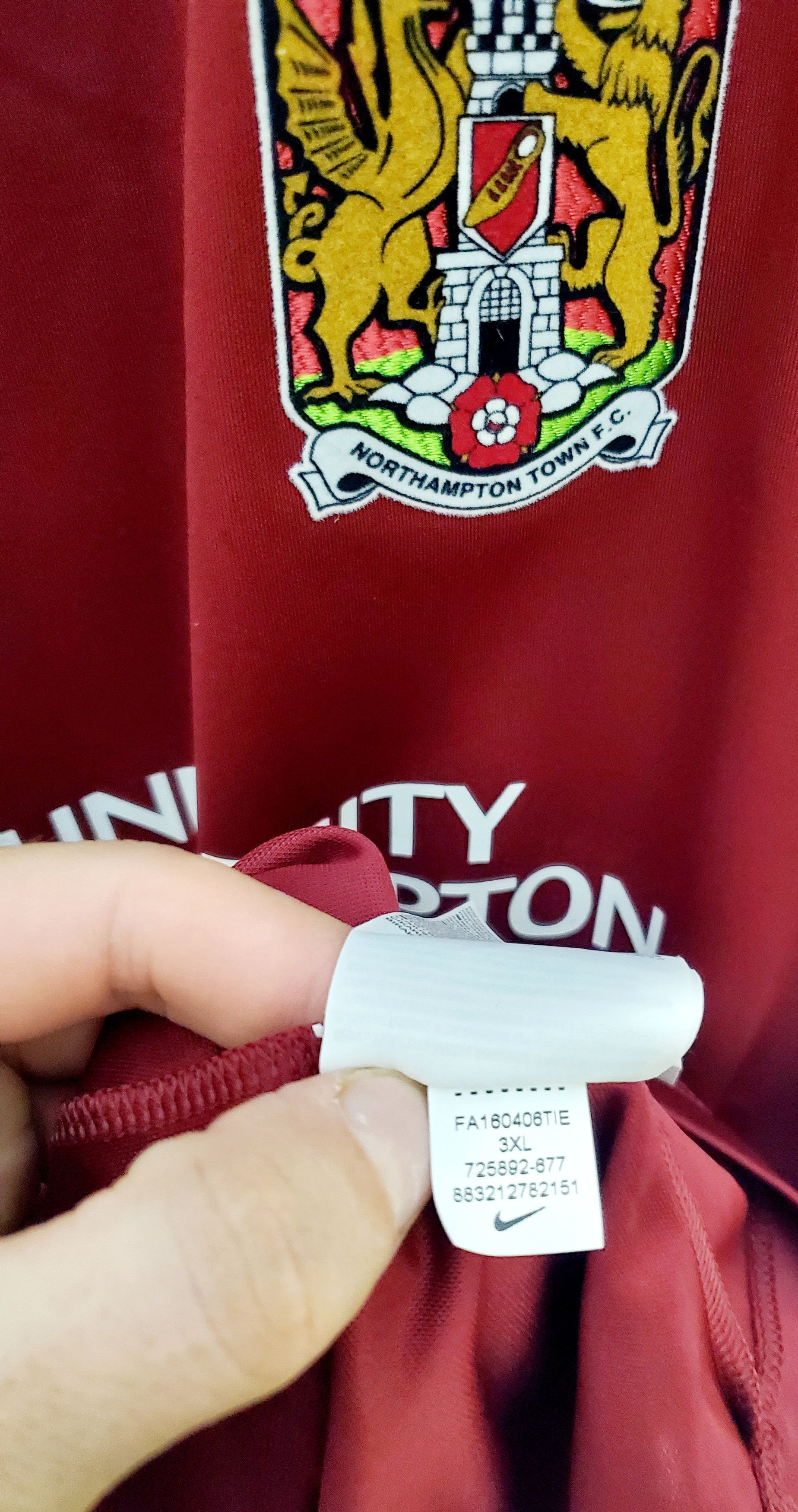 Nike Northampton Town FC home 2016-2017 nike soccer jersey 3 Xl Size US XXL / EU 58 / 5 - 6 Thumbnail