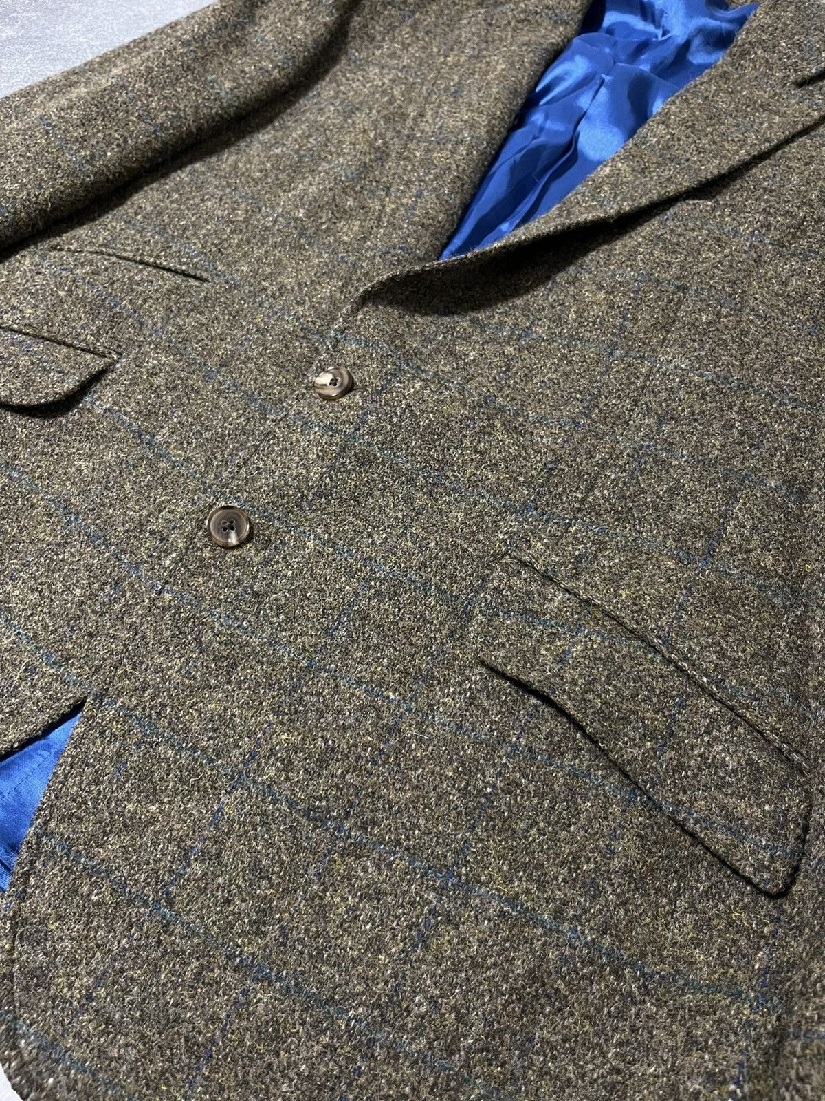 Harris Tweed Vintage Harris Tweed x Charless Tyrwhitt Cheked Wool Blazer Size 46R - 3 Thumbnail