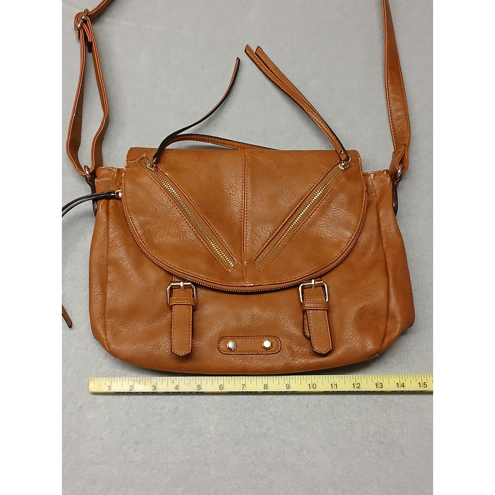 Call It Spring Call It Spring Orange Handcrafted Full Leather Saddle Bag Size ONE SIZE - 2 Thumbnail
