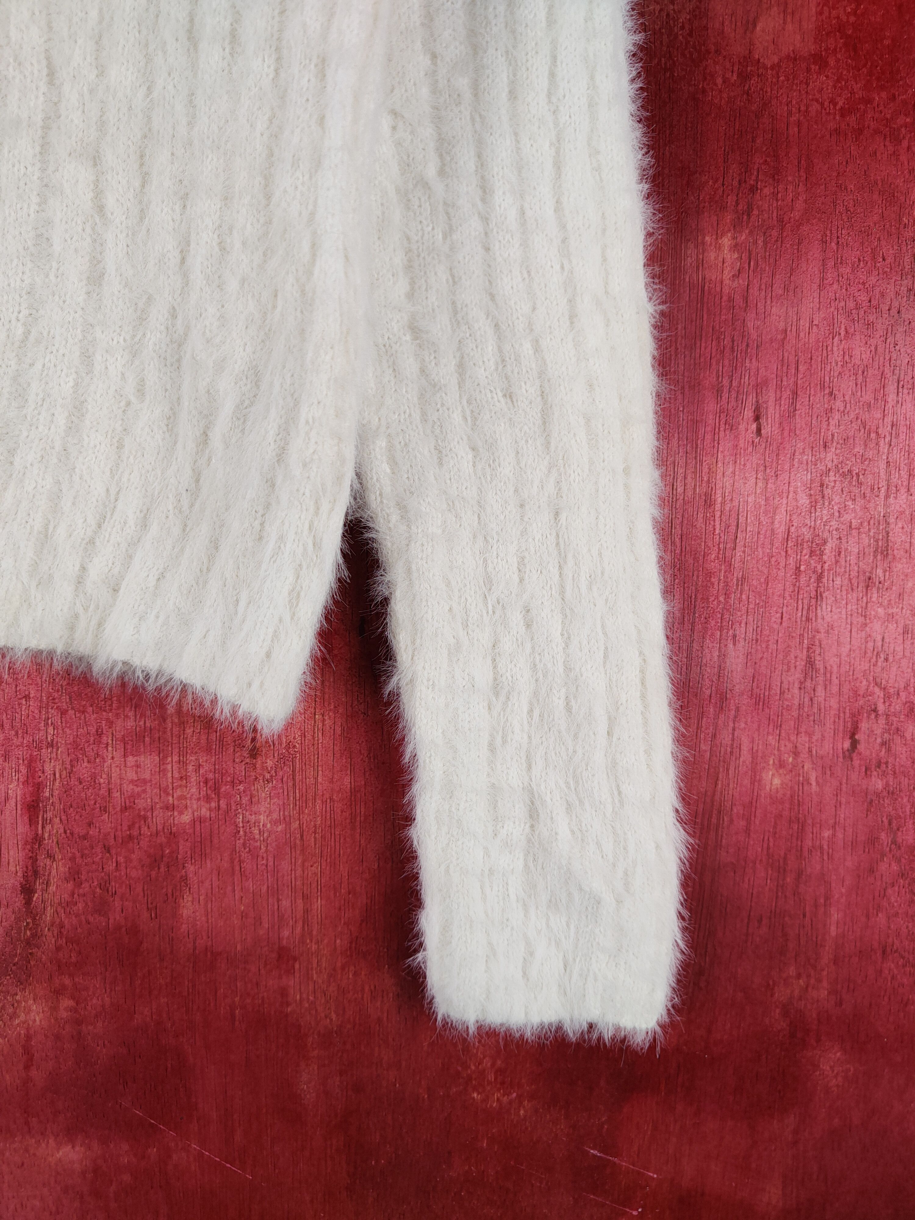 Japanese Brand Be Radiance White Shag Shaggy Fur Mohair Knitwear #S1984 Size S / US 4 / IT 40 - 6 Thumbnail